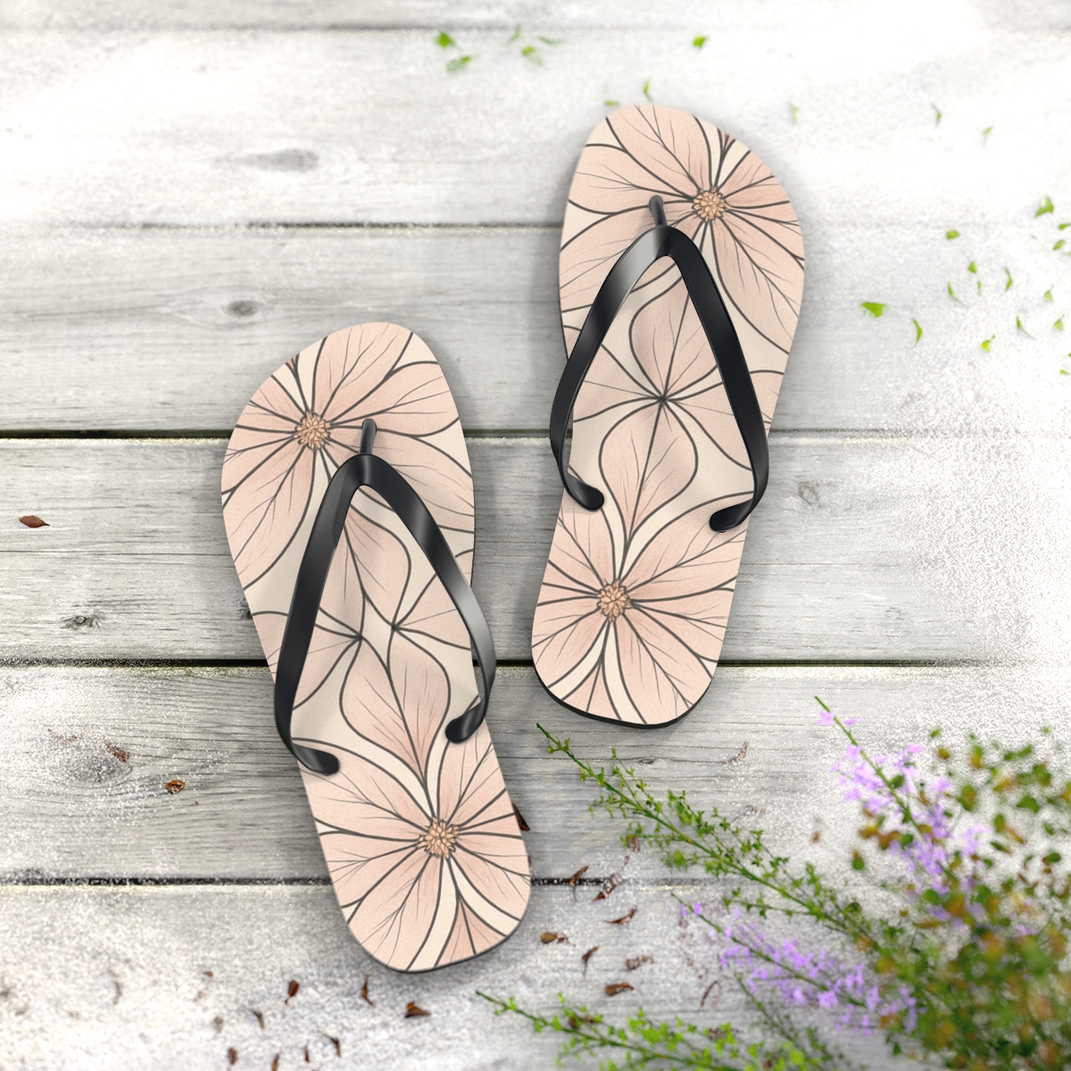 Camellia Lattice Drift soft sole flip flops