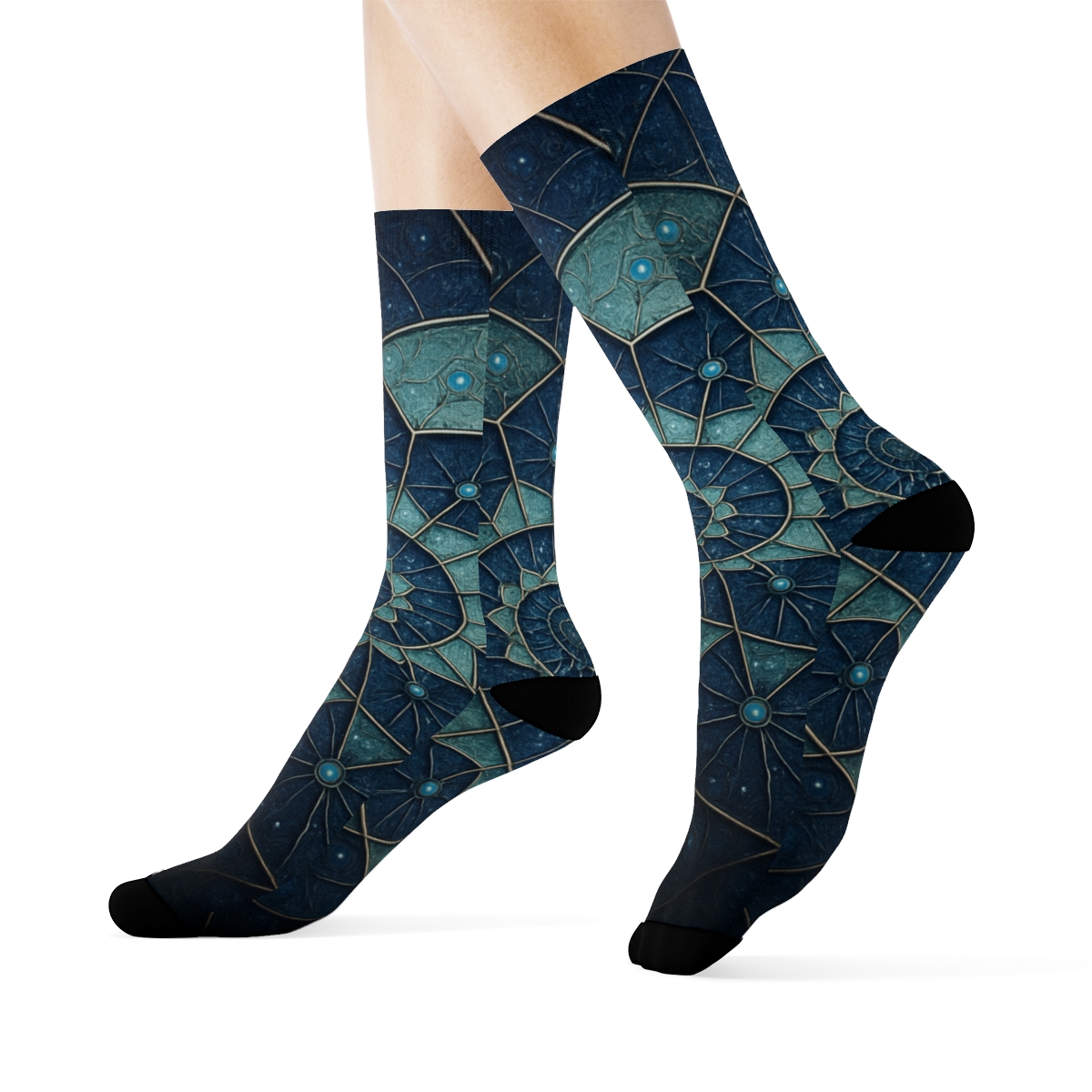 Fractal Spiral Compass personalized cozy socks