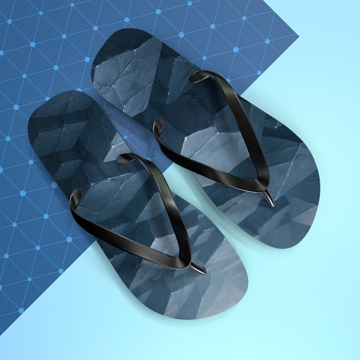 Mineral Facet Echo Field personalized beach flip flops