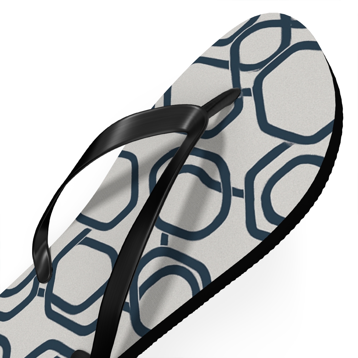 Orbiting Hex Loop Tessellation trendy printed flip flops