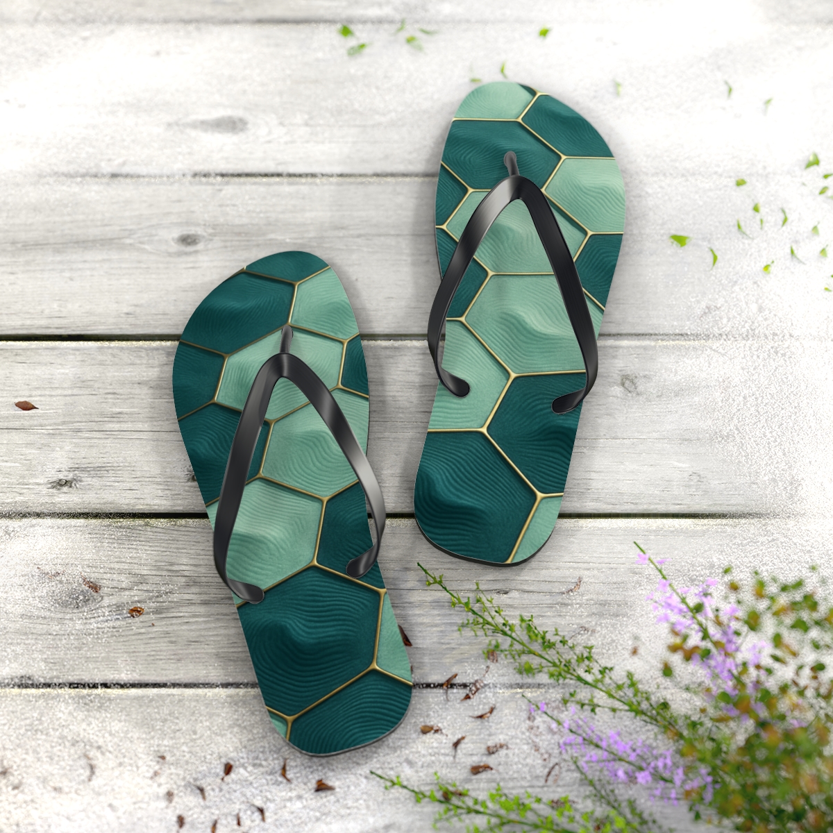 Modulated Hex Weave custom flip flops