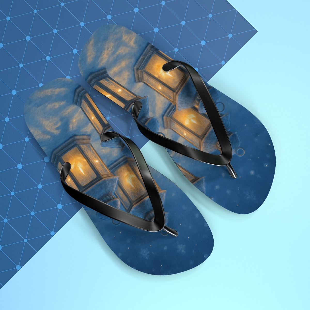 Winter Lantern Lullaby soft sole flip flops