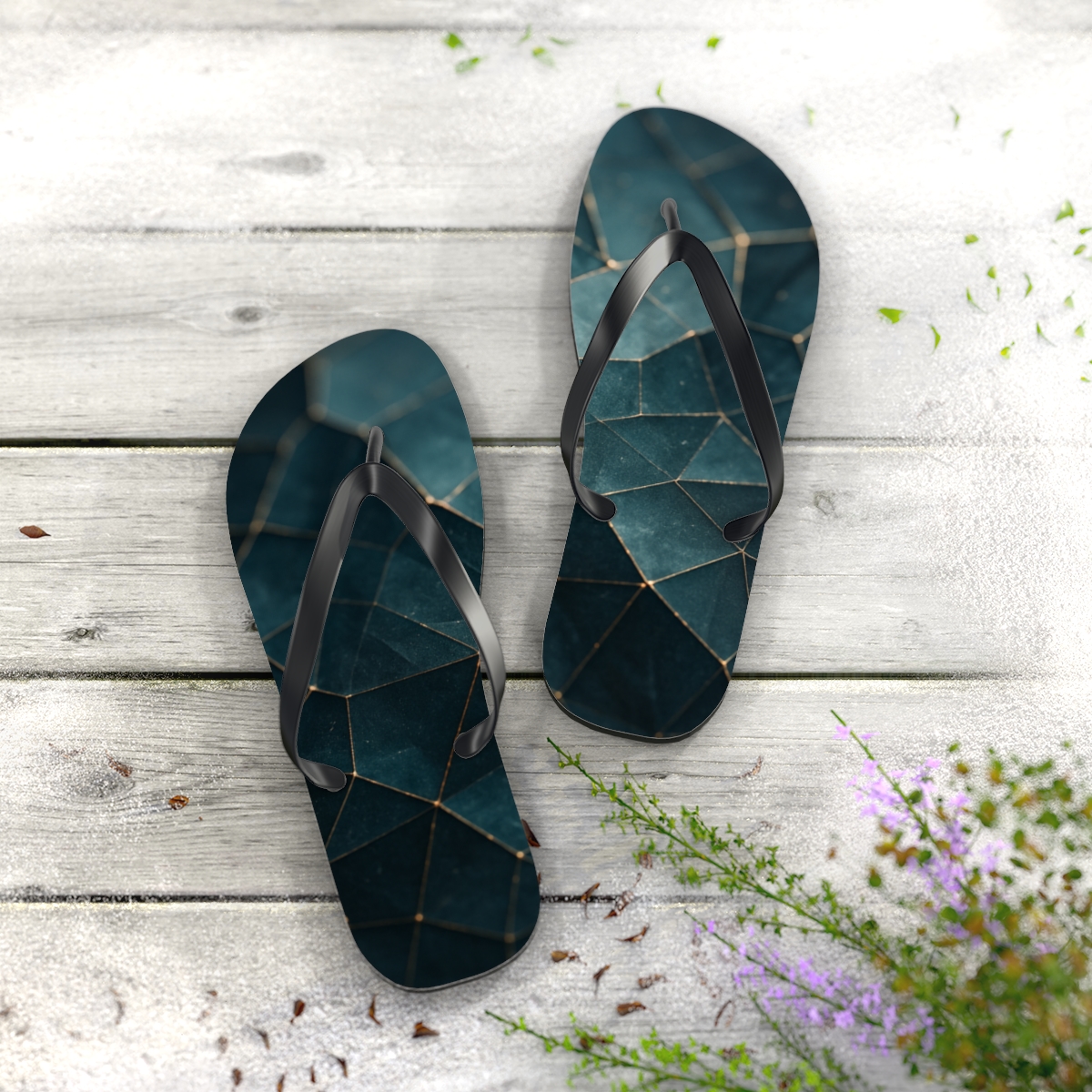 Mineral Facet Wavefront colorful rubber flip flops