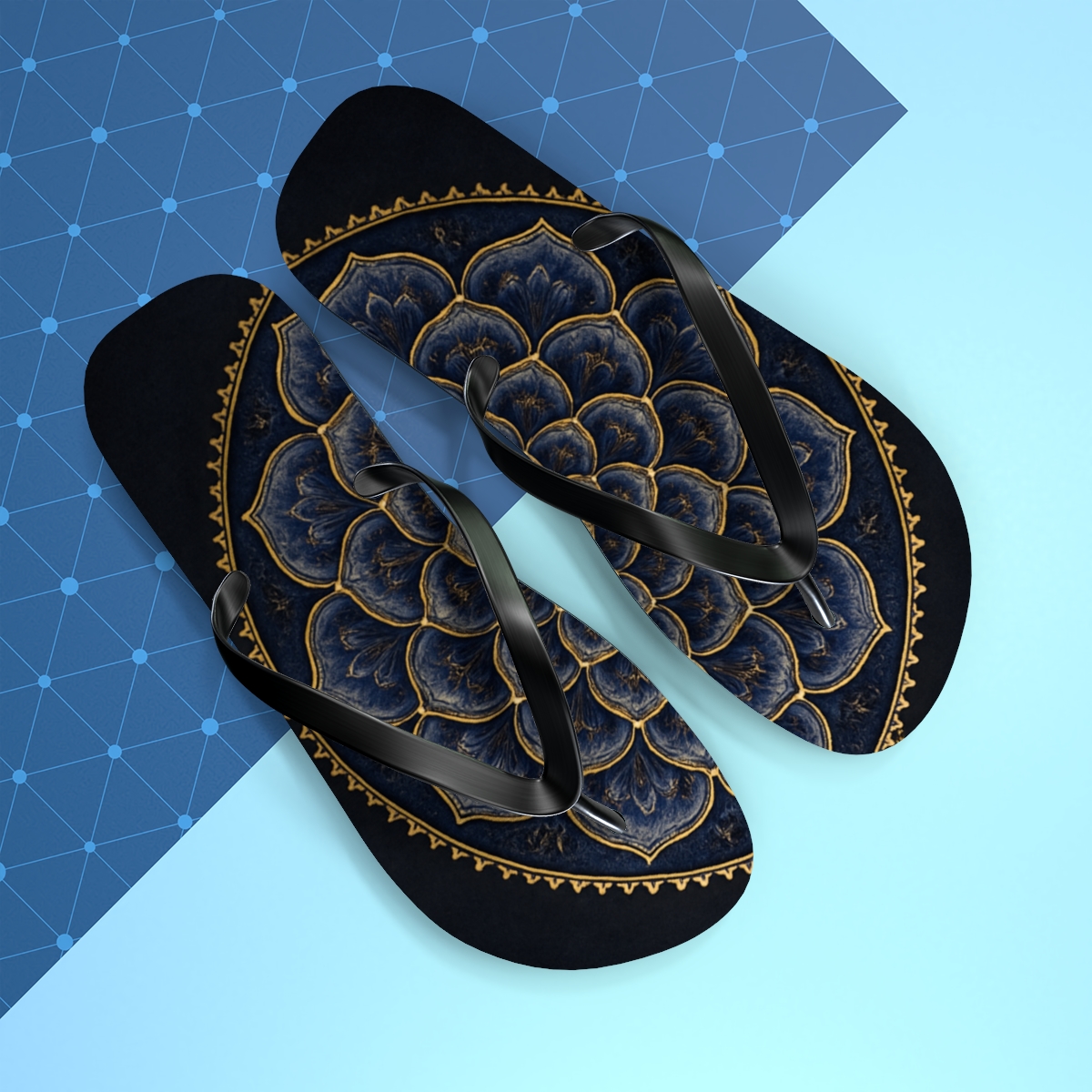 Midnight Spiral Rosette Engine comfortable casual flip flops