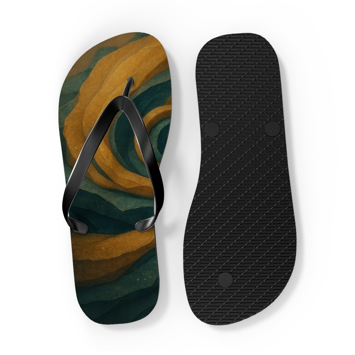 Golden Vein Harmony Flip Flops