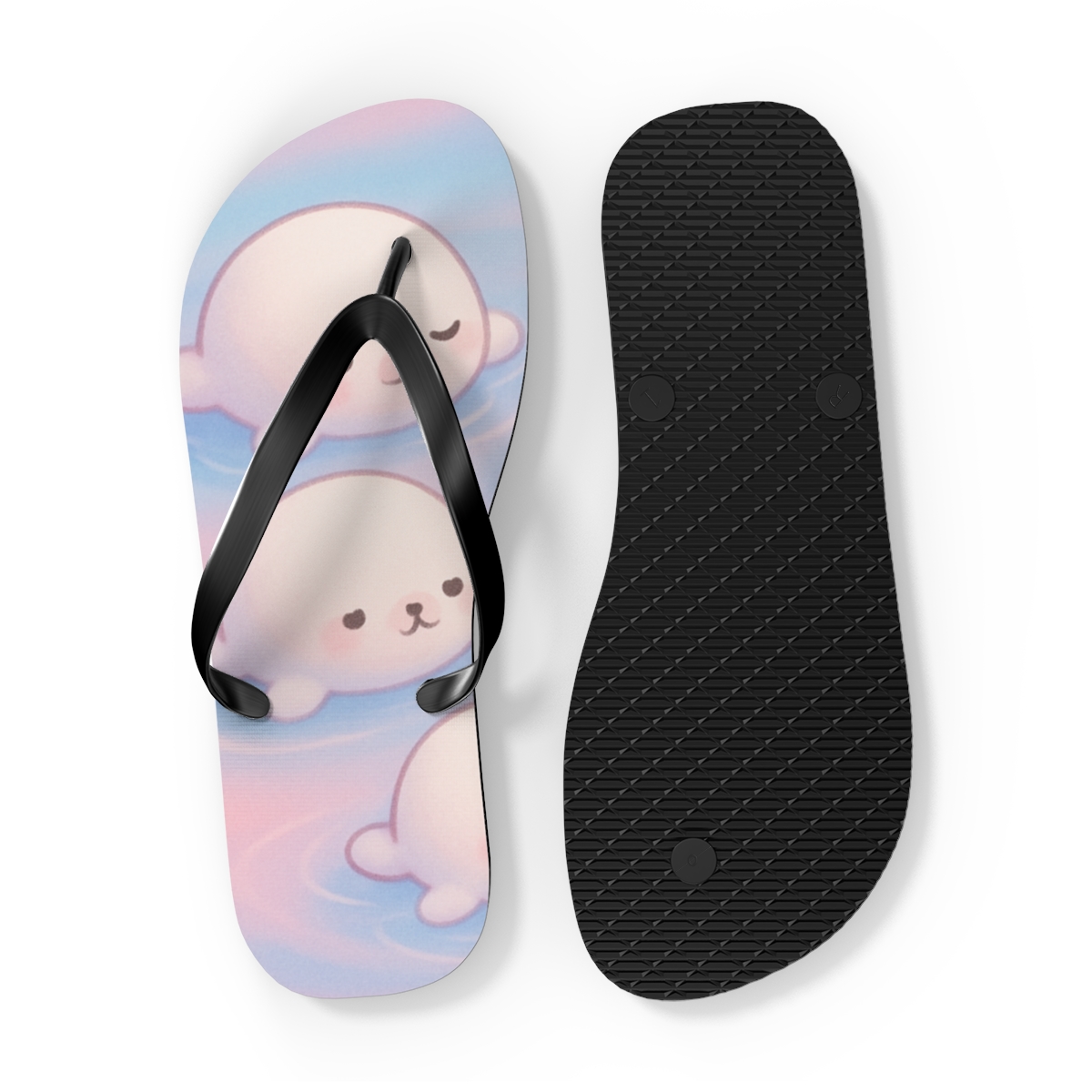 Cotton Candy Seal Puddle soft sole flip flops
