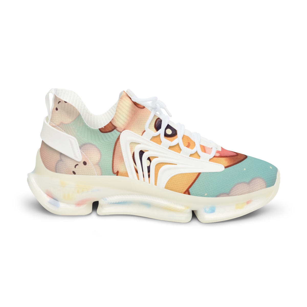 Cotton Candy Fox Float unique printed sneakers
