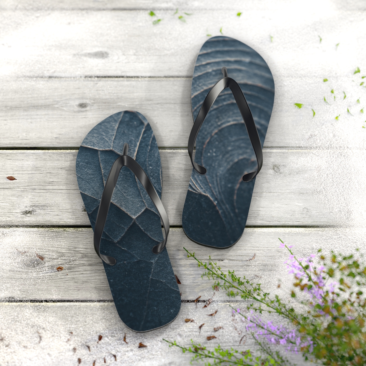 Mineral Facet Wavefront designer logo flip flops