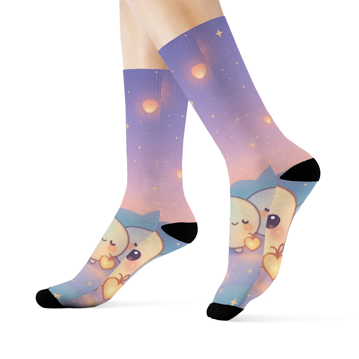 Cosmic Mochi Lantern Parade unique printed socks