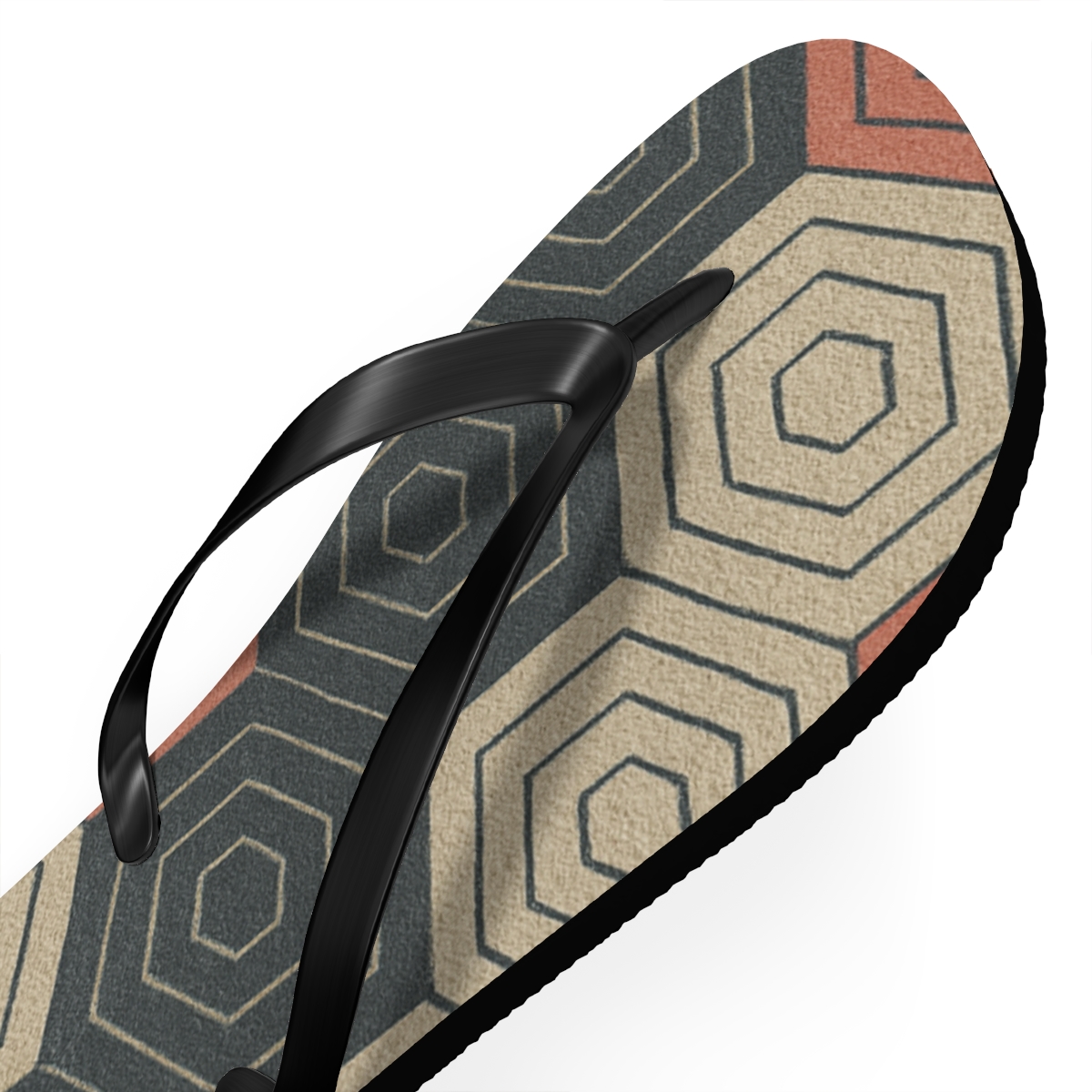 Hex Tiling Pulse Quilt unique graphic flip flops