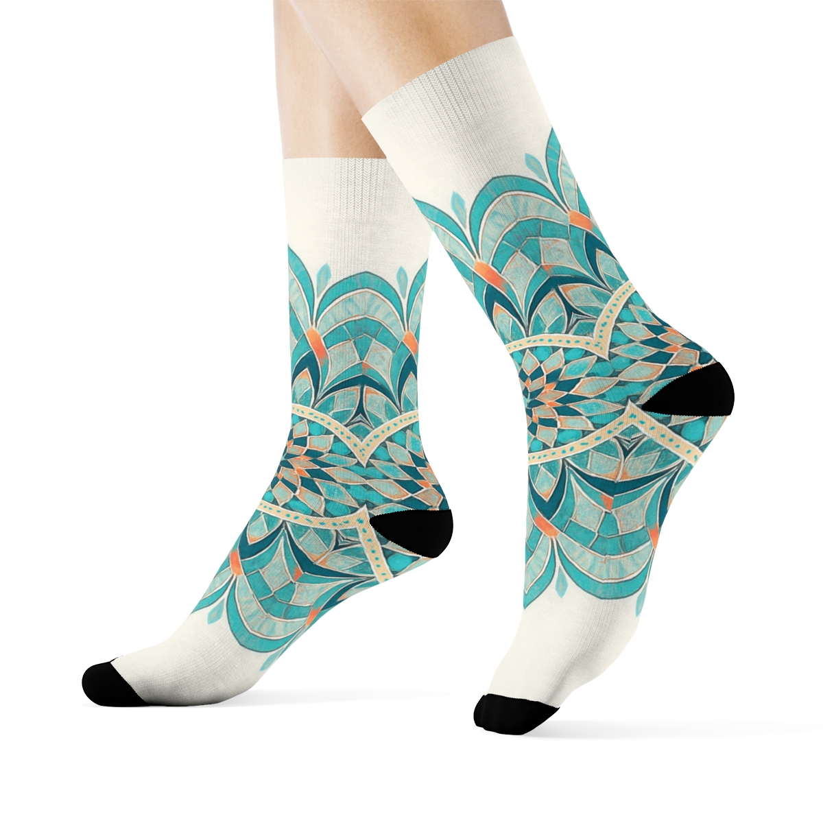 Prismatic Orbit Rosette trendy colorful socks