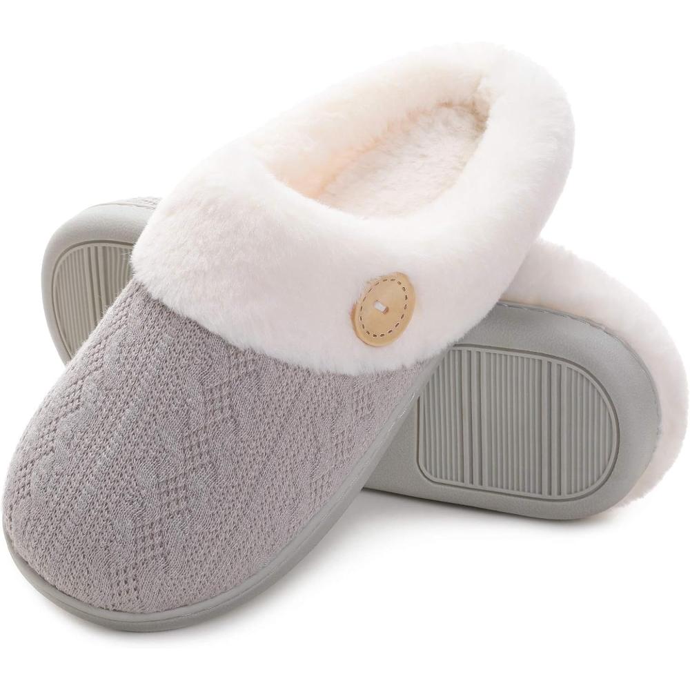 Warm Knit Slip Slippers-Cloud Cushion Slides
