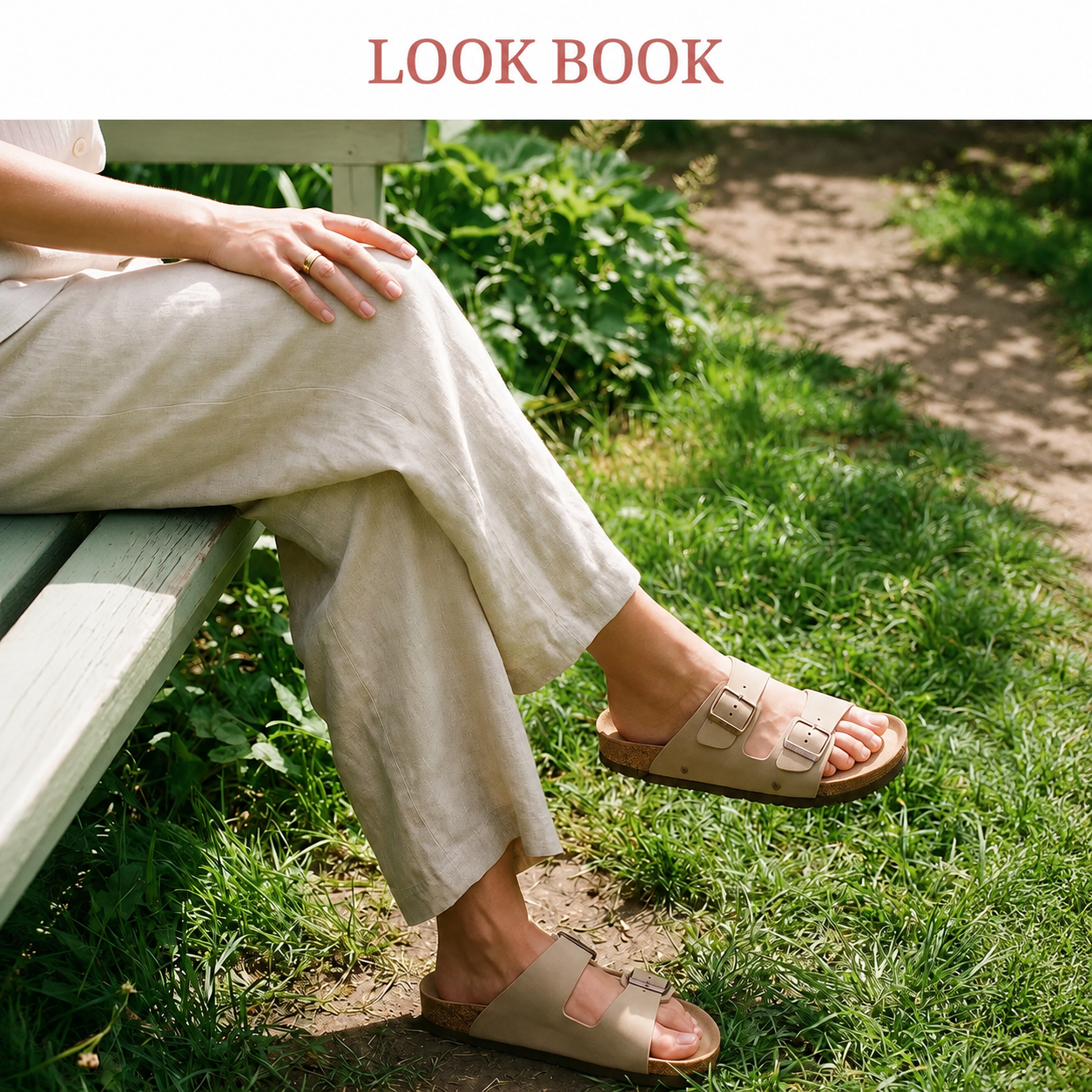 Casual Adjustable Straps Cork Footbed Flats Sandals For Women