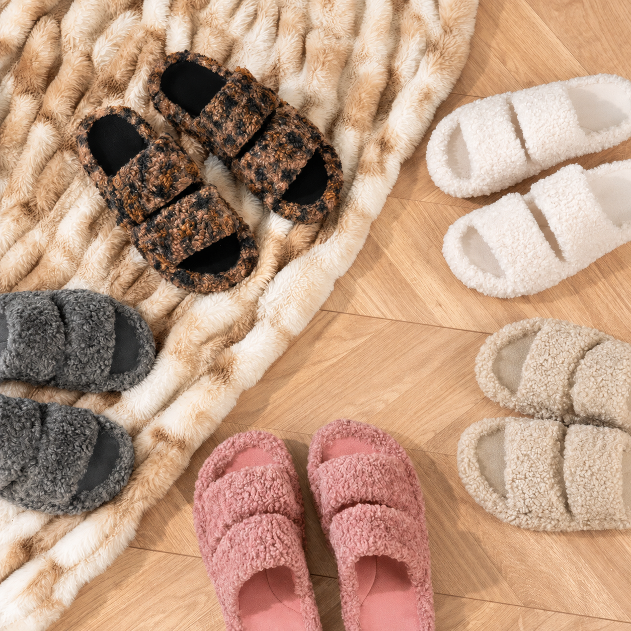 Stylish Classic Fuzzy Slippers With Soft Memory Foam For Women