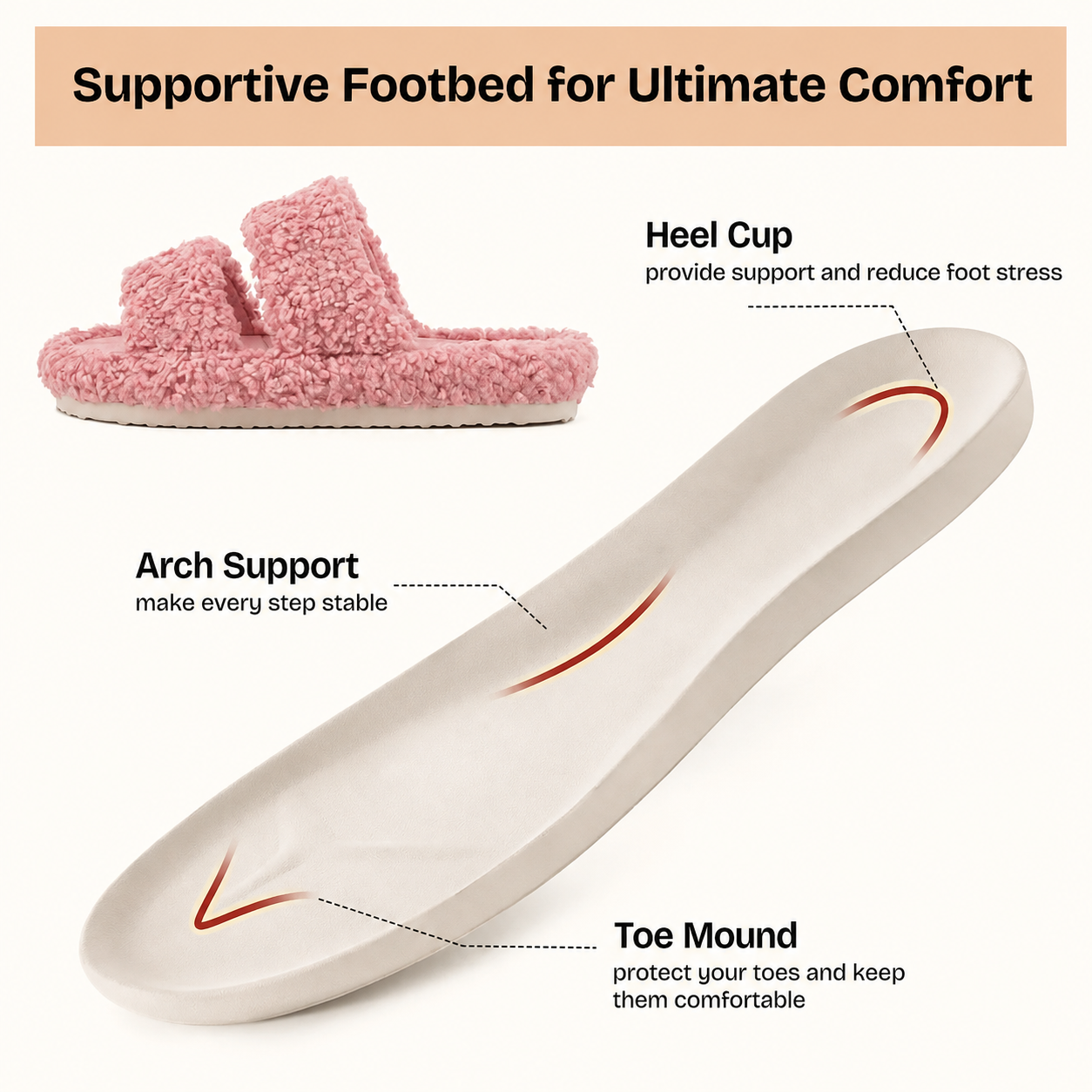 Stylish Classic Fuzzy Slippers With Soft Memory Foam For Women