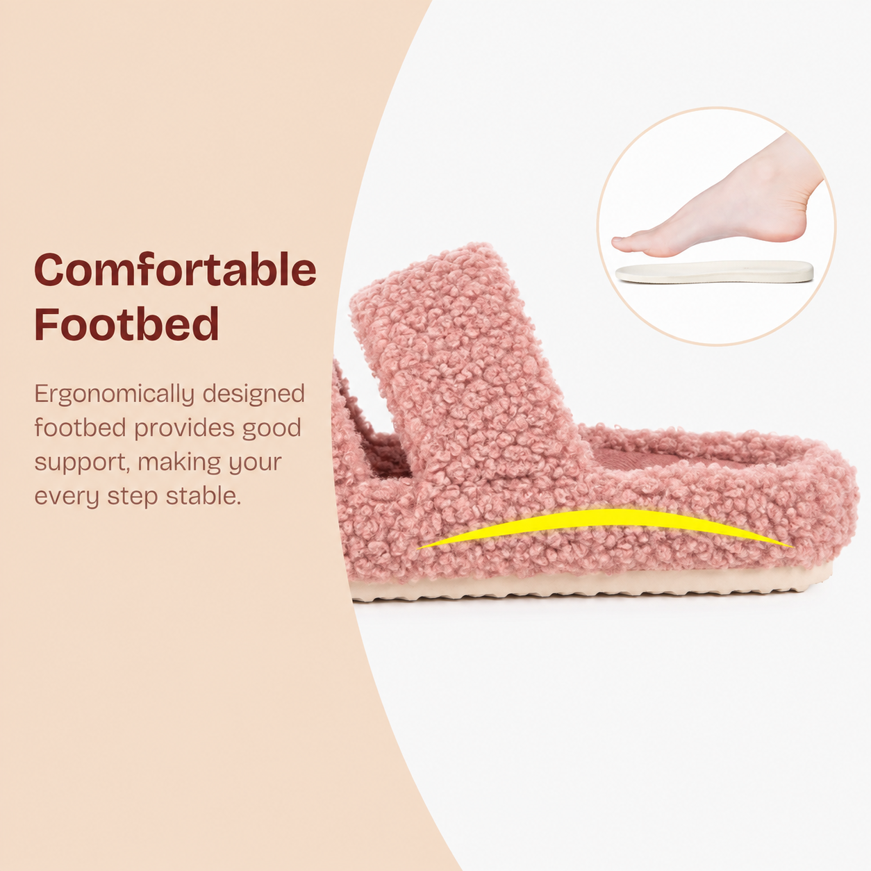 Stylish Classic Fuzzy Slippers With Soft Memory Foam For Women