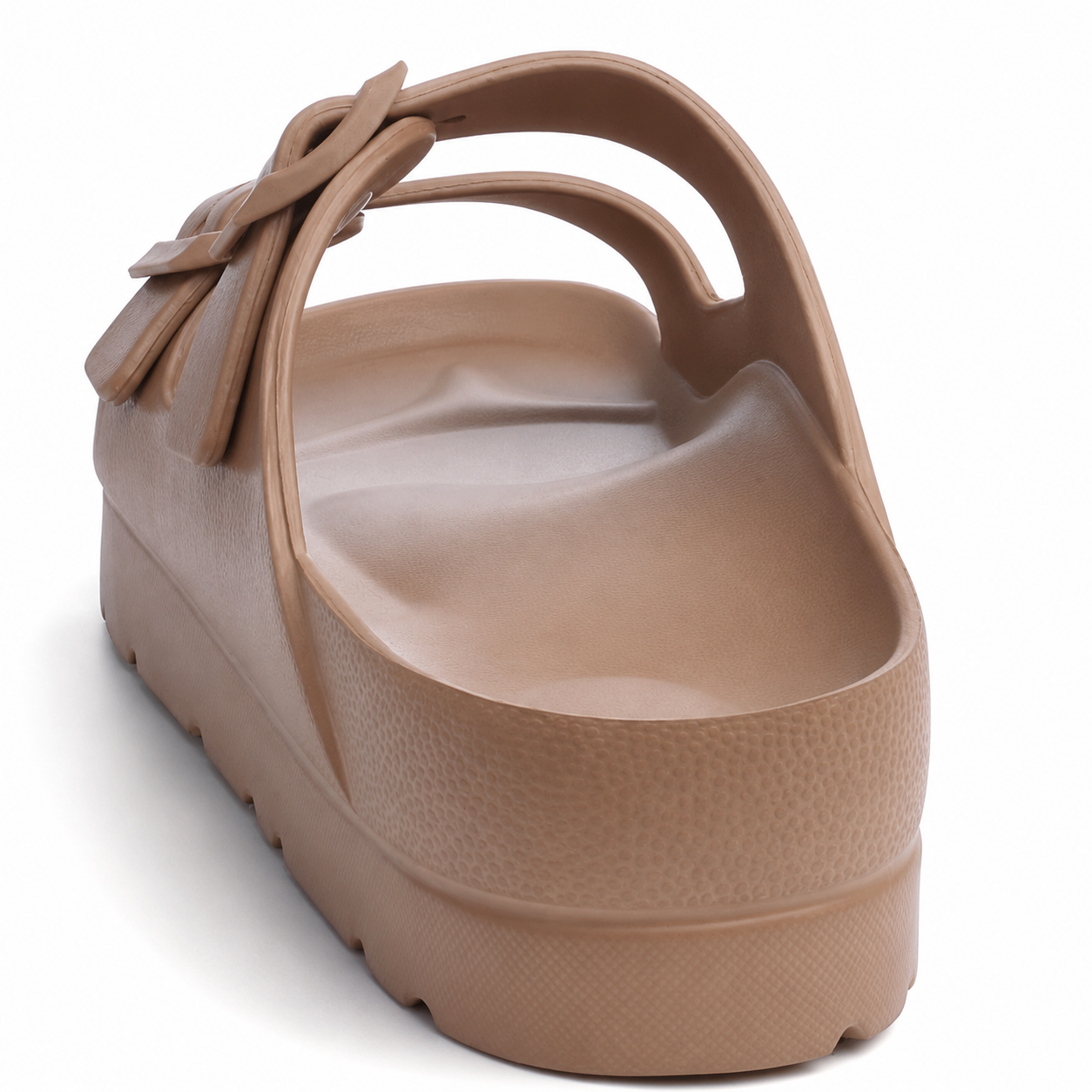 Lightweight Platform Slip On Sandals With Double Buckle Design For Women