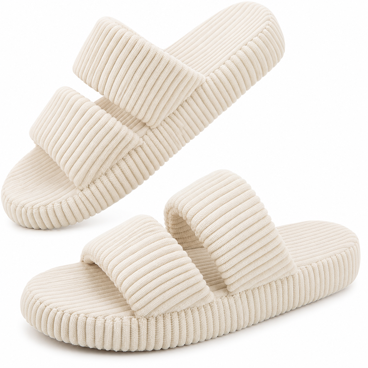 Memory Foam Dual Strap Lightweight Slide Sandals For Women