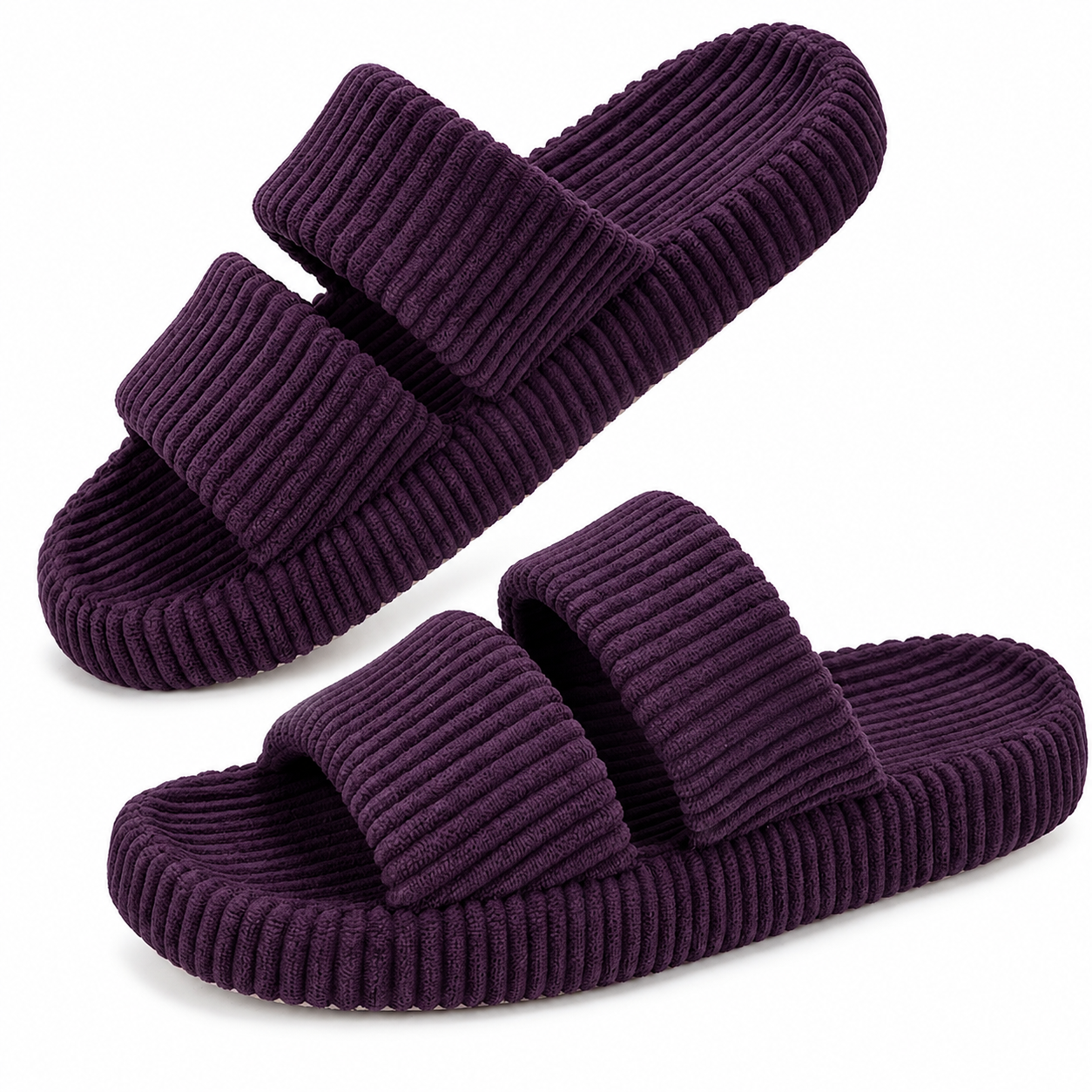 Memory Foam Dual Strap Lightweight Slide Sandals For Women