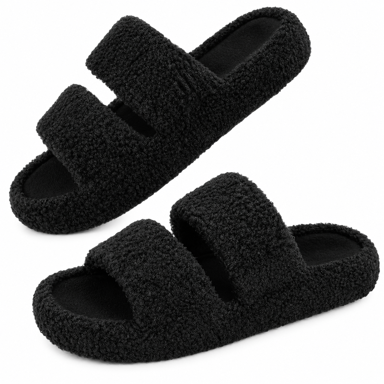 Memory Foam Dual Strap Lightweight Slide Sandals For Women