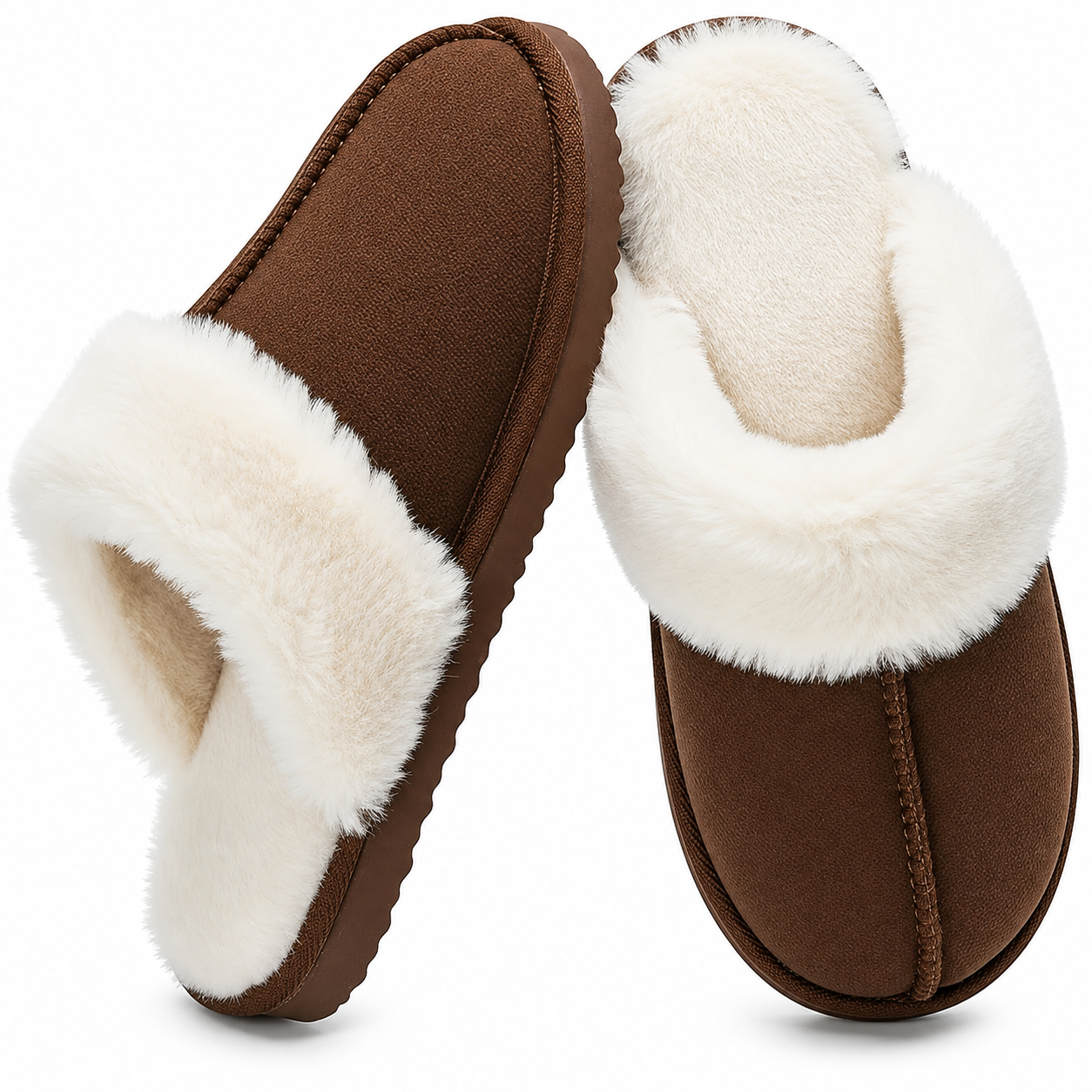 Memory Foam Indoor And Outdoor Winter Fur Slippers For Women