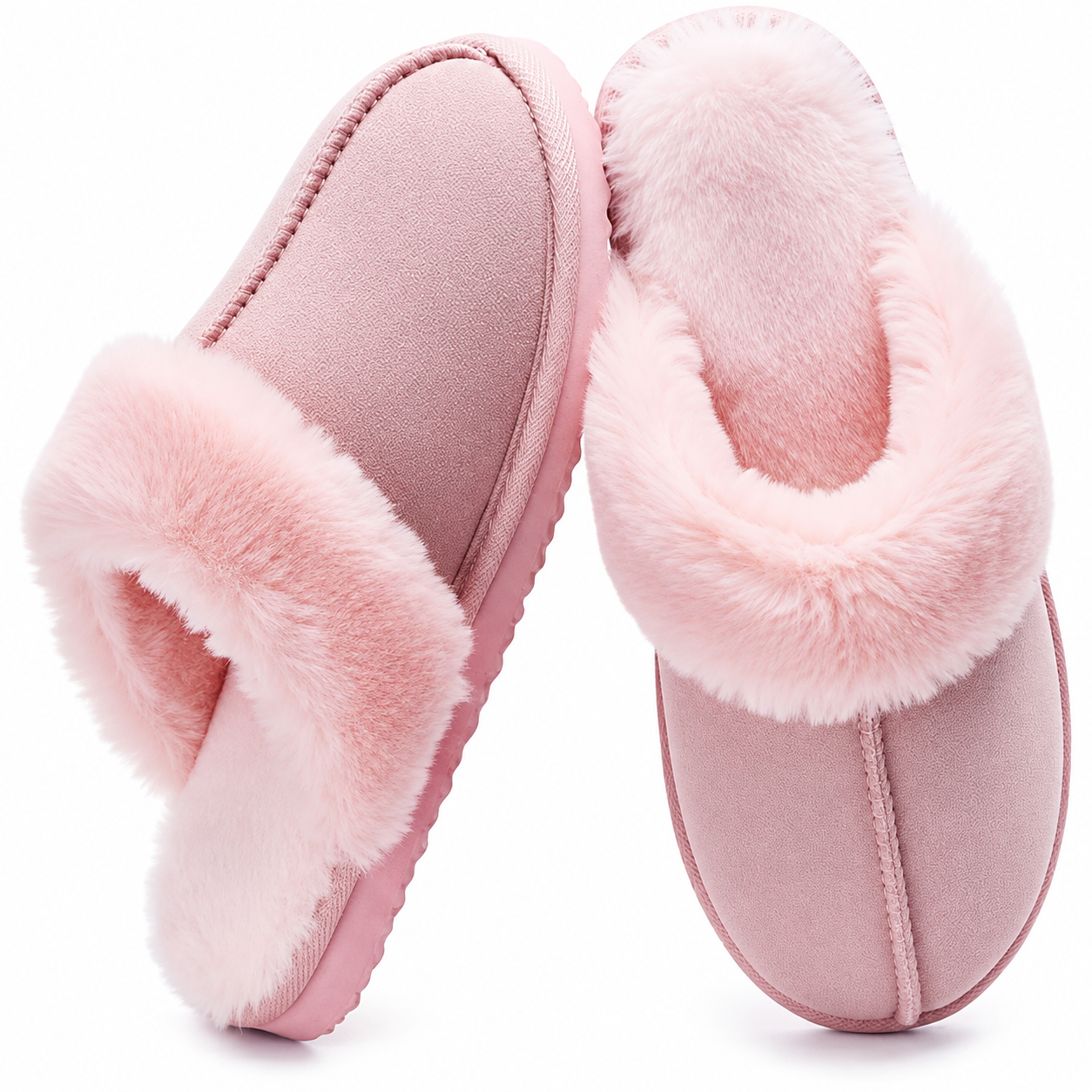 Memory Foam Indoor And Outdoor Winter Fur Slippers For Women