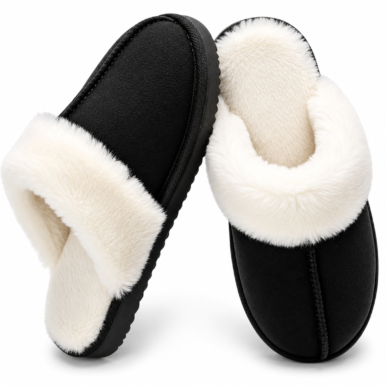 Memory Foam Indoor And Outdoor Winter Fur Slippers For Women