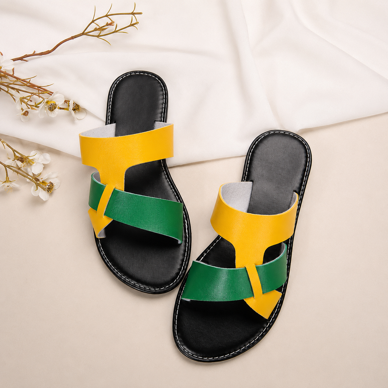 Casual Colorblock Flat Sandal Slippers For Women