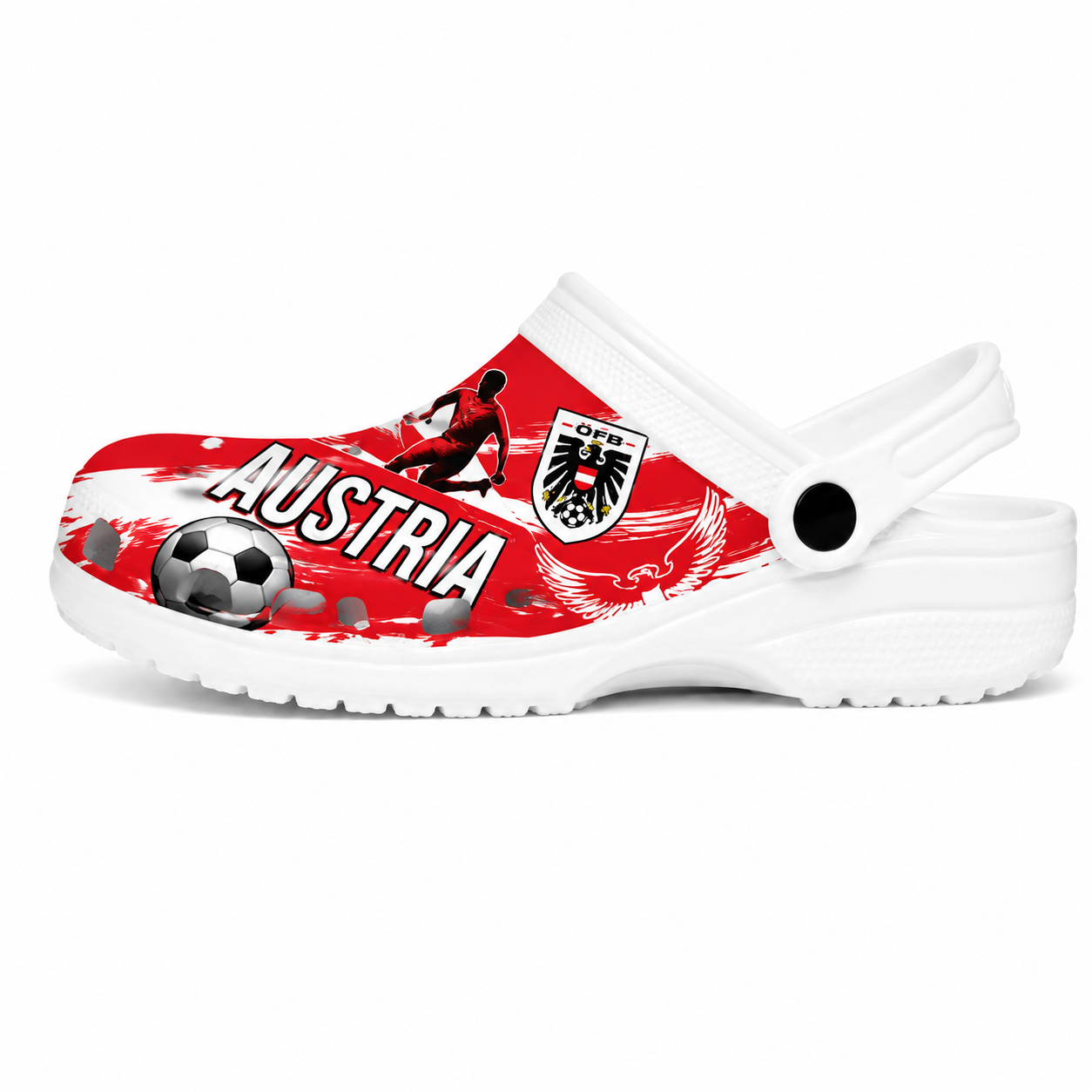 World Cup 2026 Austria Football Fan Printed Clogs