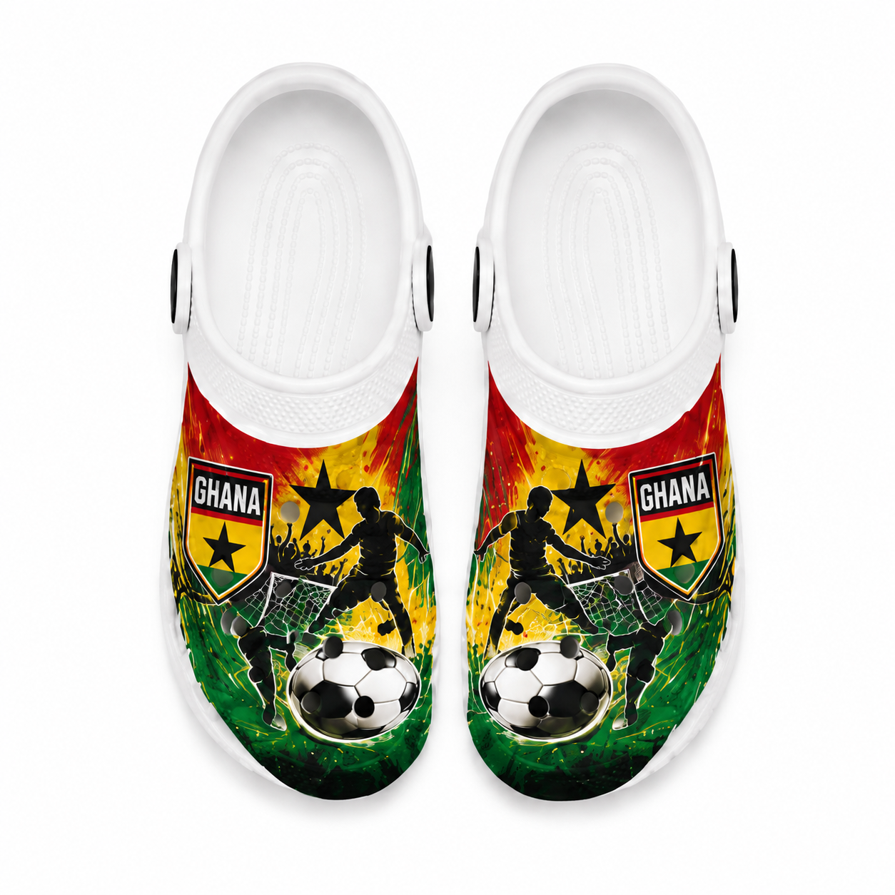 World Cup 2026 Ghana Football Fan Printed Clogs