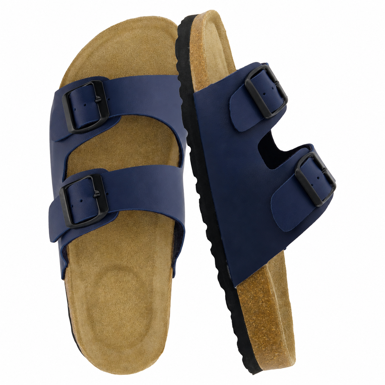 Footbed Arch Support Double Buckle Slip On Sandals For Women