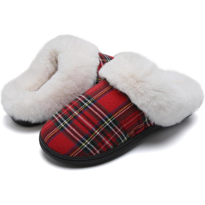 Festive Plaid Cozy Slippers