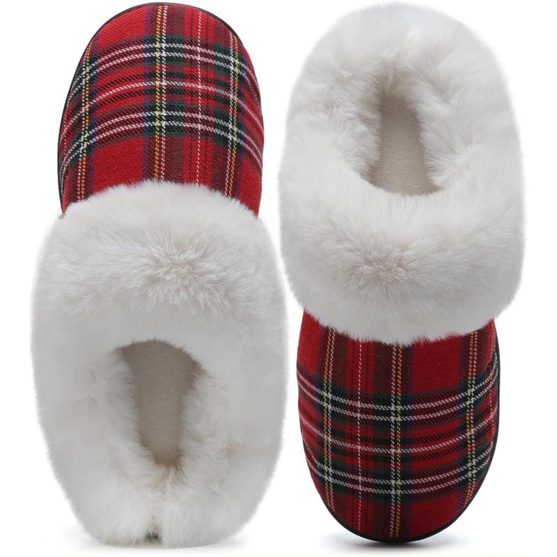 Festive Plaid Cozy Slippers