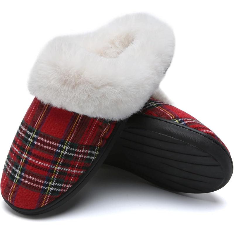 Festive Plaid Cozy Slippers