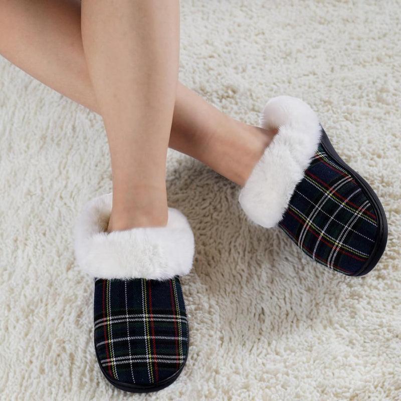 Festive Plaid Cozy Slippers