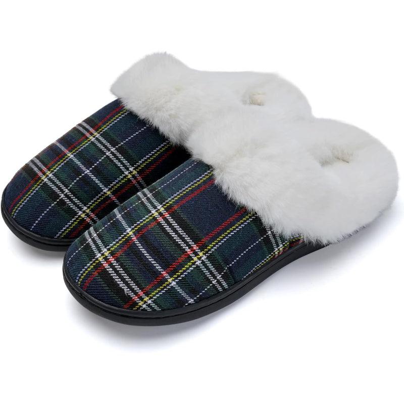 Festive Plaid Cozy Slippers
