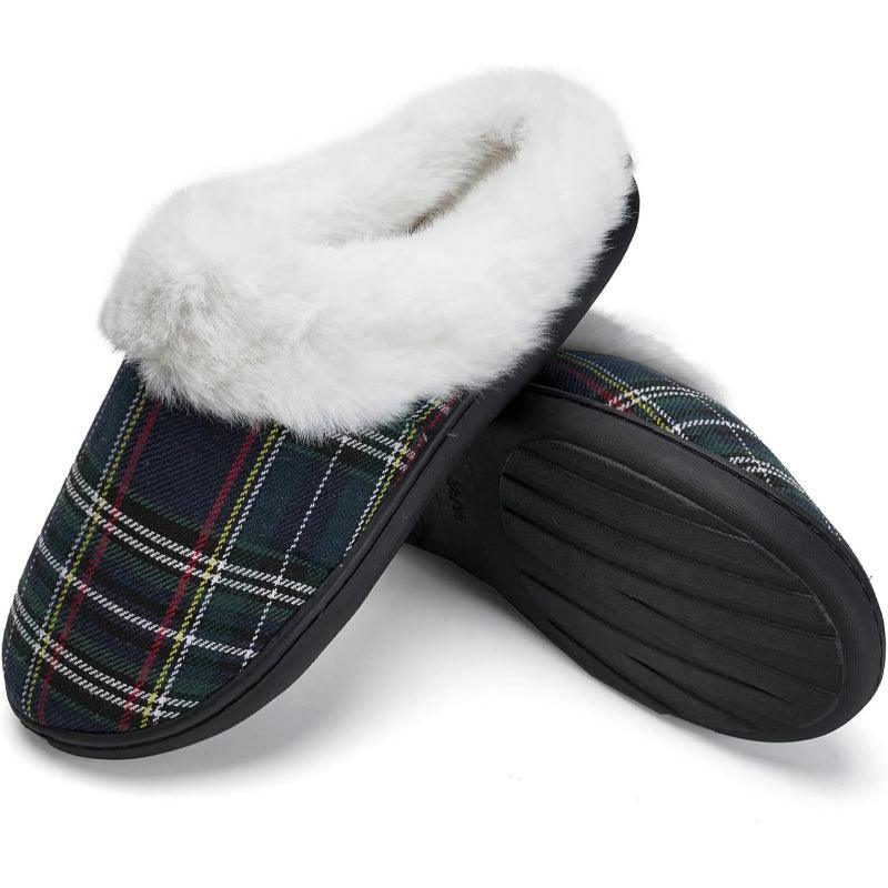 Festive Plaid Cozy Slippers