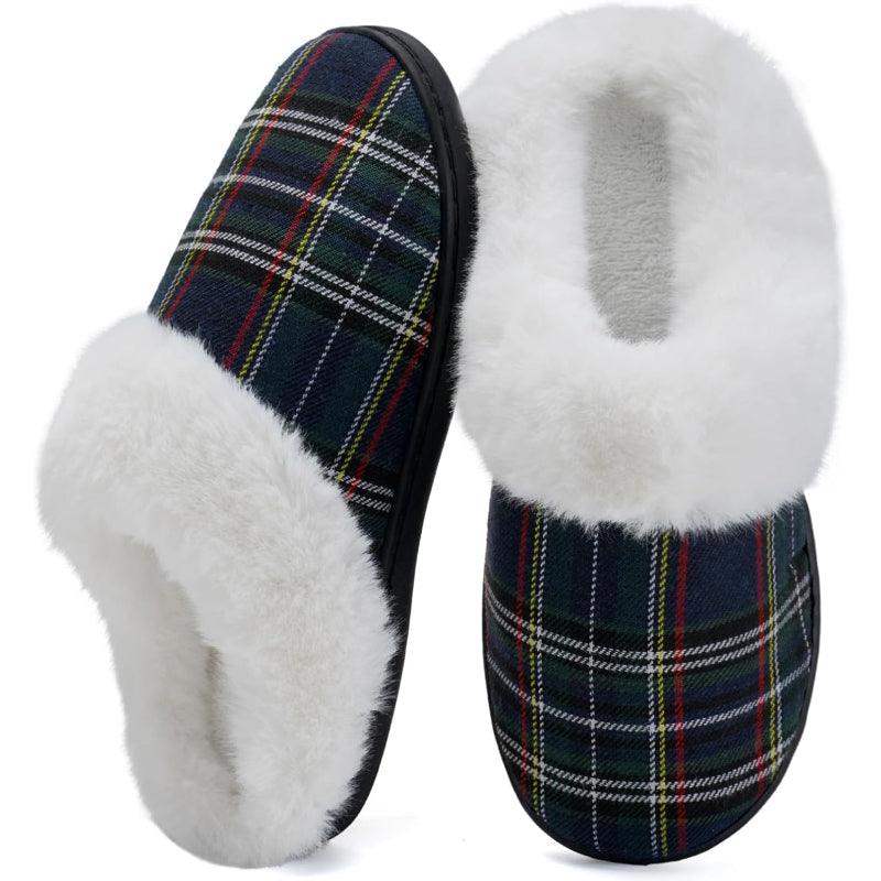 Festive Plaid Cozy Slippers