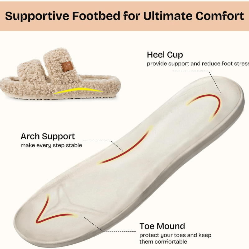 Classic Fuzzy Open Slippers – Cozy Comfort for Everyday Wear - Cloud Cushion Slides