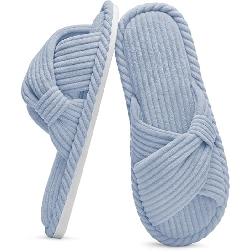 Corduroy Cross Bow Indoor Slippers