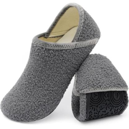 Rubber Sole Diabetic Slippers – Warmth and Stability for Comfort-Cloud Cushion Slides