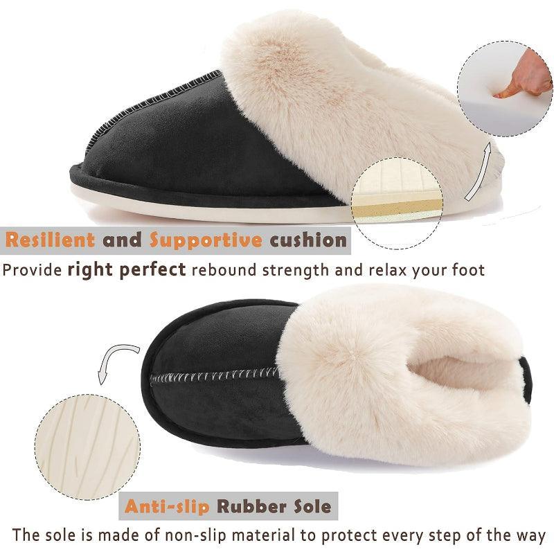 Fluffy Memory Foam Slippers – Soft and Supportive for Indoor Comfort - Cloud Cushion Slides
