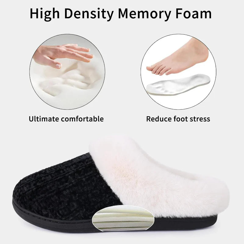 Comfy Knit Memory Foam Slippers – Anti Skid Sole for Safe Steps - Cloud Cushion Slides