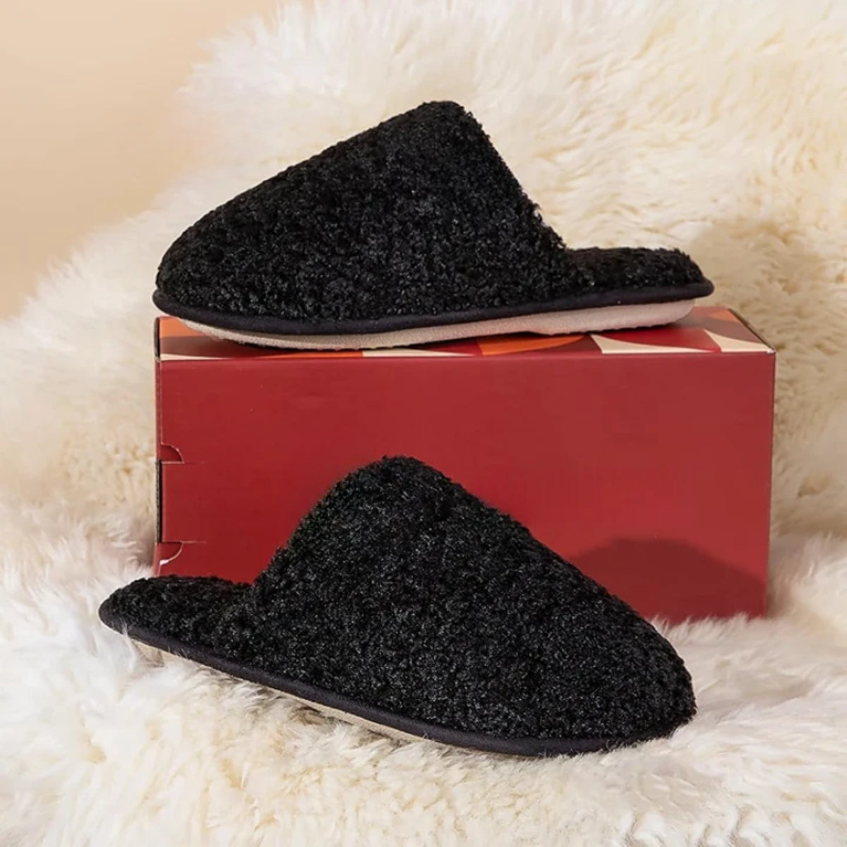 Fuzzy Slip On Slippers
