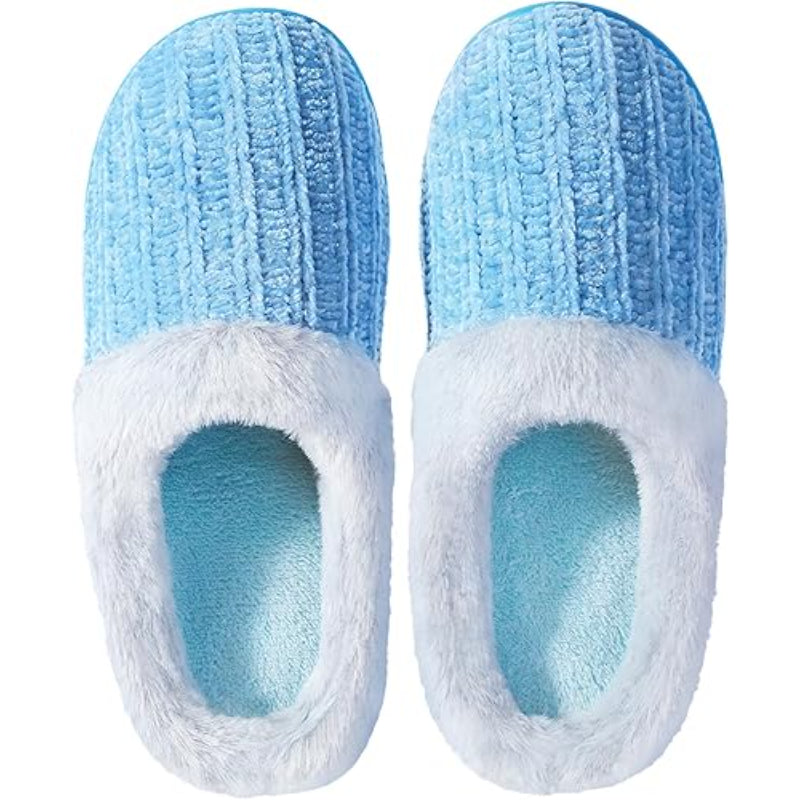 Fuzzy Lined Memory Foam Slippers