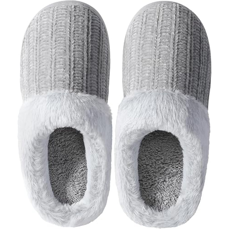 Fuzzy Lined Memory Foam Slippers