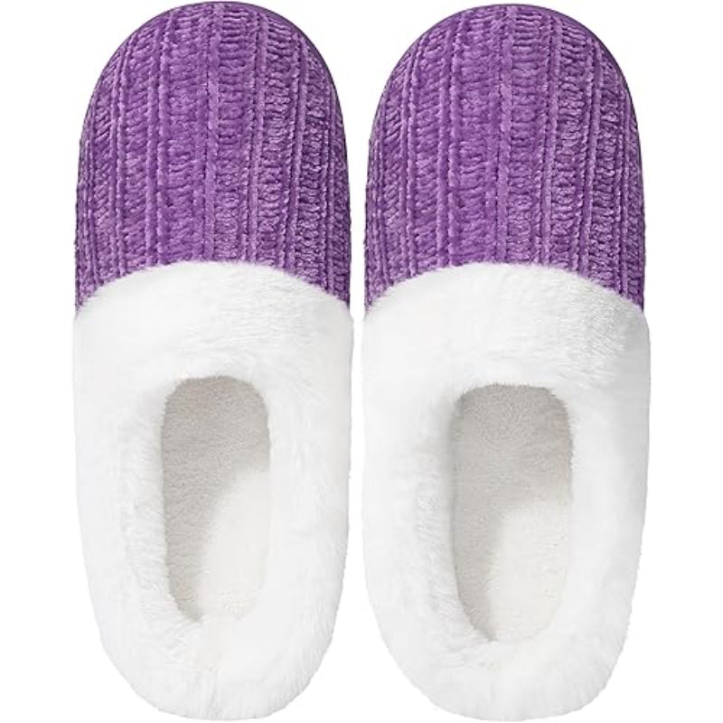 Fuzzy Lined Memory Foam Slippers