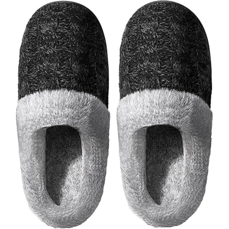 Fuzzy Lined Memory Foam Slippers