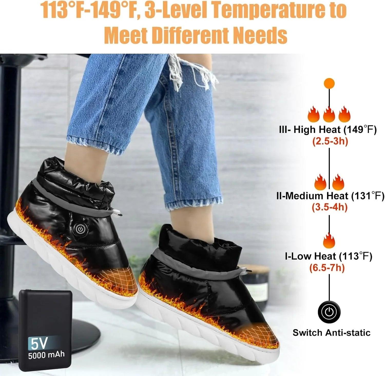Non-Slip Heated Slippers – Keep Your Feet Warm and Cozy Indoors - Cloud Cushion Slides
