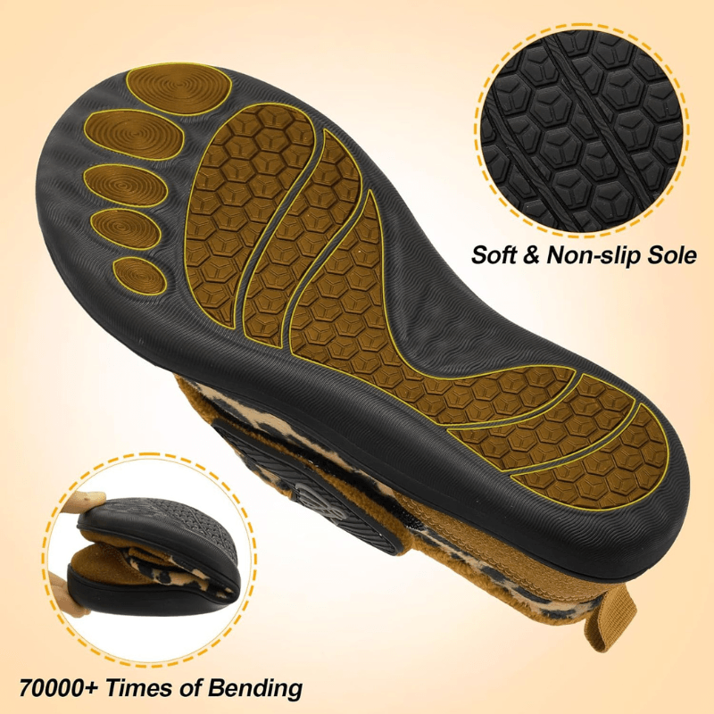 Leopard Print Diabetic Slippers – Stylish Comfort with Secure Fit - Cloud Cushion Slides